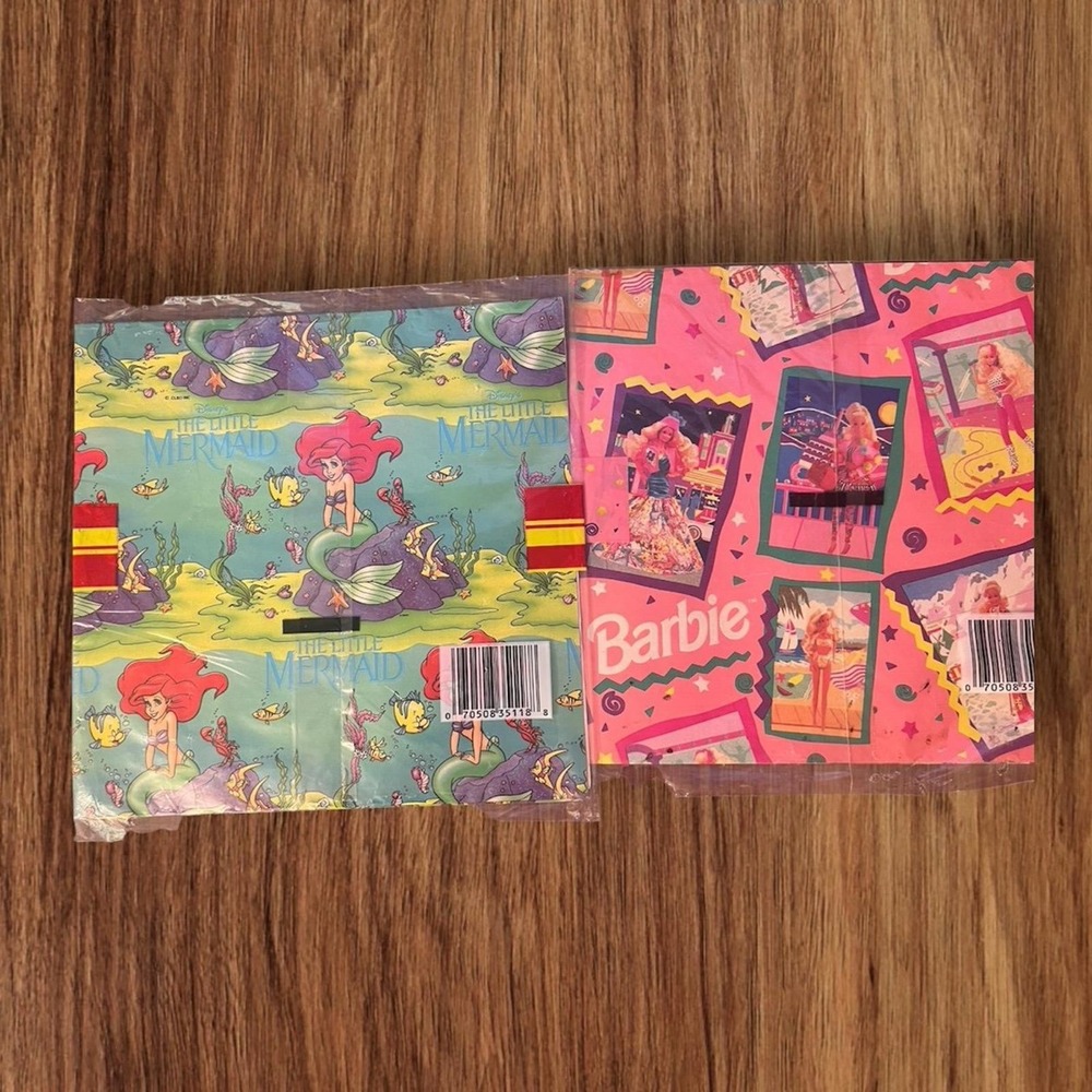 Vintage‎ Barbie and The Little Mermaid Cleo Gift Wrapping Paper